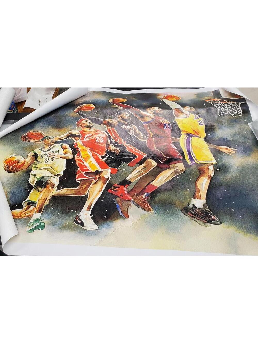 🏀 LeBron James Watercolor-Style Art Print – 26” x 32” Poster
